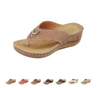 Generisch Mules pour femme avec semelle intérieure - Tongs d'été pour femme - Sandales d'été à talon compensé - Respirantes - Pour chambre à coucher - Chaussures de marche arrière ouvertes - Sandales