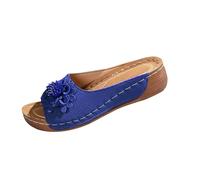 Generisch Mules pour femme avec semelle plantaire, pantoufles pour femme - Sandales d'été pour l'intérieur et l'extérieur - Sandales de plage hautes - Sandales compensées - Chaussures de marche pour