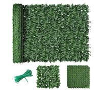 Generisch Mur artificiel de lierre brise-vue avec filet d'ombrage pour balcon et jardin, haie décorative, brise-vue vert artificiel