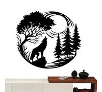 Generisch Murale en métal Loup Hurlant, Sculpture en métal, décoration Murale Animale, Silhouette créative en Laine pour Le Salon