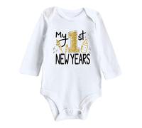 Generisch My First New Year Vêtements pour nouveau-né bébé garçon fille Nouvel An Tenues Letter Print Grenouillère Combinaison Tenues Barboteuse 68 Garçon, Blanc., 3-6 mois