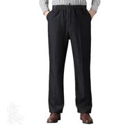 Generisch Naracomfy Pants, Gentsflex - Taille flexible, coupe droite, Comfort Denim, pantalon pour homme avec taille élastique et coupe ample, Noir (épais), 4XL