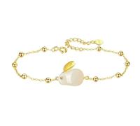 Generisch Naturelle Naturelle Messages Bijoux Animal Pet Pendant Beaded Bracelet Anklet Gold Plated All Occasions Holiday Easter Sister En Bracelet Petite Choix Anneaux (White, One Size)