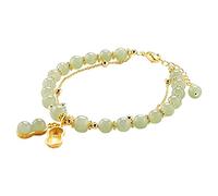 Generisch Nettoyeur pour bijoux - Bracelet jade antique - Lumière - Imitation de luxe - Perles naturelles - Bracelet de transition heureux pour les bijoux à breloques féminins - Bracelet bohème pour