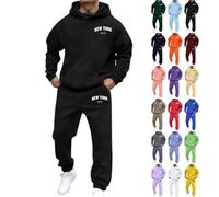 Generisch New York Survêtement 2 pièces pour homme - Sweat à capuche et pantalon de jogging - Ample - Baggy - Tenue de loisirs - Survêtement 2 pièces - Survêtement Y2K - Streetwear - Ensemble à