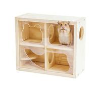 Generisch Niche pour petits animaux - Construction en bois robuste, plusieurs chambres interconnectées, système de jeu interactif | Hamster, souris naine, chinchilla, hérisson, escalade, activité