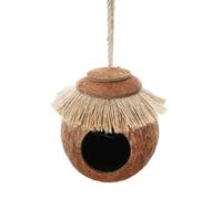 Generisch Nid de perruche en fibre de coco - 10,9 cm - Naturellement résistant à la mastication - Perroquet, hamster, cochon d'Inde, jeu de cachette respectueux de l'environnement à suspendre pour