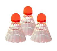 Generisch Nighttime Glow Shuttlecocks - 3 pièces coupe-vent en nylon avec lumière intégrée | Durable et bien visible pour le badminton du soir, jouer dans le jardin et jouer en plein air