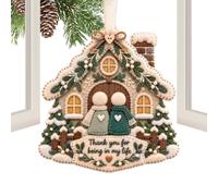 Generisch Noël en feutre - Pendentif de maison en forme de flocon de neige | Noël en feutre, flocons de neige faits à la main et motifs de maison, pendentif avec messages chauds