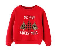 Generisch Noël enfant bébé garçon fille lettre manches longues dessin animé sweat-shirt top tenue de Noël, b, 4-5 ans