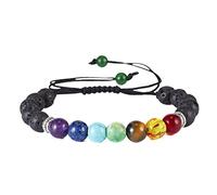 Generisch Noir Perles Bijoux sept veines pour hommes femmes perles de de de colorée Bracelet élastique en naturelle En Inoxydable Connecté Anneaux (C, One Size)