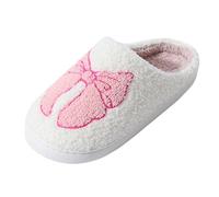 Generisch Nouveaux modèles de dessins animés mignons pour femmes Pantoufles d'hiver en peluche à mémoire de forme Noël, Rose, 36 EU