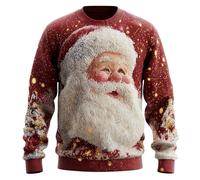 Generisch Nouvelle collection de Noël Pull tricoté côtelé pour homme sans capuche Doux et respirant avec des designs festifs Idéal pour les vacances et les cadeaux, A2 rouge., 3XL