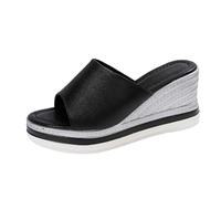 Generisch Nouvelle flope de poisson avec pantoufles Vêtements d'extérieur féminins Europe et États-Unis Décontracté Un mot Drag Big Yards Sandales féminines, Noir , 40 EU