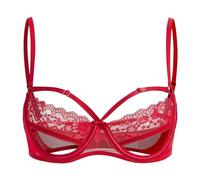 Generisch Nouvelles petites bretelles en dentelle en Europe et aux États-Unis Corset haut dos nu pour fille, rouge, XL