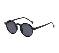 Generisch Nouvelles petites lunettes de soleil rondes simples hommes femmes vintage noir lunettes de soleil rivet nuances femmes femmes UV400, Noir , Taille unique