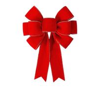 Generisch Nœuds de Noël - Grand rouge avec bord doré scintillant, nœuds en velours pour décoration d'arbre de Noël, visuels | Pour mur intérieur et extérieur, porte , cheminée, couronne