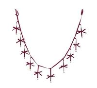 Generisch Nœuds en velours pour sapin de Noël - Ornements pré-tendus rouges - Guirlande élégante - Bannière - Décoration d'arbre festive - Pour cheminée, escalier, fenêtre, mur, porte, salon