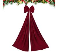 Generisch Nœuds pour Christ Velours Gros Décoration de Noël Rouge Gros Nœuds Décorations De Noël Pour Mur Cheminée Manteau De Cheminée Rampe D'escalier Porte D'entrée Terrasse Extérieur Guirlande Fête