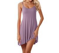 Generisch Nuisette longue pour femme avec bonnet de poitrine, lilas, M
