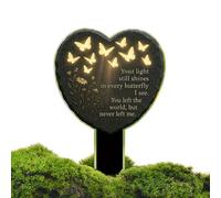 Generisch Objets de décoration pour les tombes sur les cimetières, en acrylique 2D en forme de cœur, papillon et avec piquet sculpté, jardin, pelouse, arrière-cour, parc et