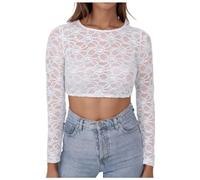 Generisch Oktoberfest - 1 pièce - Lingerie à armatures - Gilet en dentelle pour femme - Élégant chemisier Dirndl noir - Chemisier en dentelle pour fête de la bière - Lingerie, Blanc., L