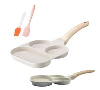 Generisch Omelette Pan multifonction - Non collante - Poêle à frire pour petit-déjeuner - 19 cm - En d'aluminium - Pour four à gaz et à induction - Avec pinceau à huile et grattoir pour la