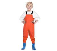 Generisch One Catch The Sea Pantalon de jogging pour enfant garçon et enfant Combinaison d'eau de jeu Pantalon de démarrage Chaussures de pluie Pantalon imperméable avec bottes, Orange, 2-3 ans