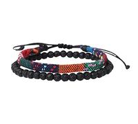 Generisch Organisateur de bijoux pour tiroir, festival, bracelet réglable avec 2 accessoires pour homme et femme, bracelet avec, taille unique, tissu + pierre, Pas de gemme