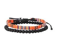Generisch Organisateur de bijoux pour tiroir, festival, bracelet réglable avec 2 accessoires pour homme et femme, bracelet avec, taille unique, tissu + pierre, Pas de gemme