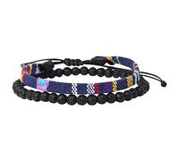 Generisch Organisateur de bijoux pour tiroir, festival, bracelet réglable avec 2 accessoires pour homme et femme, bracelet avec, taille unique, tissu + pierre, Pas de gemme