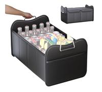 Generisch Organisateur de coffre - Organiseur alimentaire pour coffre de voiture avec couvercle, pliable, accessoire d'organisation de voiture pour SUV, berline, pick-up, voyageurs