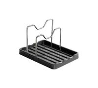Generisch Organiseur de couvercle de casserole - Rangement peu encombrant sur le plan de travail avec bac d'égouttement, support de couvercle de poêle robuste, étagère de cuisine en acier | Polyvalent