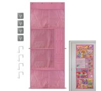 Generisch Organiseur de jouets en peluche - Filet respirant à fixer sur la porte - Avec crochet - Organiseur de porte par suspension - Pour peluches, poupées, , famille, maison, chambre à
