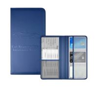 Generisch Organiseur de véhicule 2026 pour documents, cartes avec fermeture sécurisée pour ranger les pièces d'immatriculation, les permis d'assurance, le permis de conduire dans la voiture, bleu