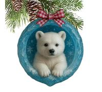 Generisch Ornements de sapin de Noël animaux en acrylique | Pendentif animal 2D amusant en de glace design grottes | Décoration d'arbre et décoration murale pour la maison, fête, ferme et