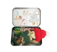 Generisch Ours de Poche - Boîte en tôle - Mini Peluche - Miniature - Confortables - Accessoire de de Boxe Mignon avec Jeu de Noël et dis à Collectionner