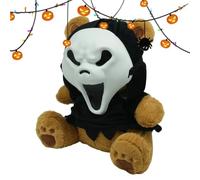 Generisch Ours en peluche d'Halloween - Peluche festive et douce comme | Ours avec masque effrayant comme poupée en peluche pour enfants et adultes, maison, salon, chambre à coucher, bureau