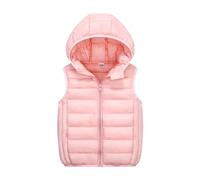 Generisch Outdoor Jack Enfant Bébé Garçons Filles Sans Manches Hiver Vestes Fixes Veste à Capuche Gilet Vêtements d'Extérieur Tenues Vêtements Noir Long, Rose, 10-12 ans