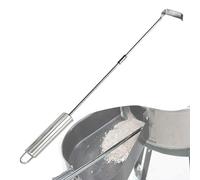 Generisch Outil de râteau à cendres, convient pour cheminée et barbecue en céramique, compatible avec crochet à viande en acier inoxydable, spatule multifonctionnelle, pince avec main en bois