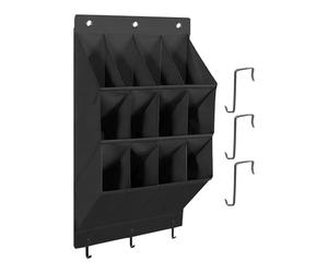 Generisch Over The Door Organiseur de chaussures à 12 compartiments 43 x 16,5 x 89,4 cm 325 g Tissu non tissé pour appartement, dortoir, chambre d'enfant, bureau, garage, cave