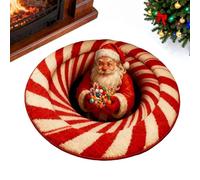Generisch Paillasson illusion 3D de Noël, antidérapant et amusant, décoration d'intérieur | Vacances d'hiver | Tapis de sol pour entrée, potence, douche, maison, chambre à coucher
