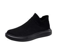 Generisch Paire de chaussures de sport pour homme - Mode d'été - Motif simple - Couleur unie - Chaussures confortables en maille respirante, Noir , 40 EU