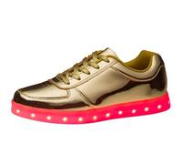Generisch Paire de chaussures lumineuses LED colorées version coréenne USB Sport Bord Chaussures basses Or Argent Chaussures de sport, or, 38 EU