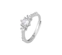 Generisch Paire de ciseaux - Bague en argent avec zircone structurée irrégulière et bague en argent 925 pour femme - Réglable