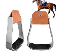 Generisch Paire d'étriers de selle western - 12 cm en aluminium - 715 g - Rembourrés - Stabilité - Confort - Étable - Entraînement - Compétition - Terrain - Adultes - Loisirs - Accessoires