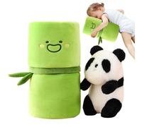 Generisch Panda avec peluche de bambou, peluche panda en bambou, poupée en peluche Anime Kid Toy, coussin câlin rembourré, compagnon de sommeil confortable