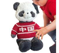 Generisch Panda, Coussin de Couchage, Panda Chinois, en Peluche, Douce, avec Pull pour Dormir et câliner, décoration de Chambre pour Anniversaire et Noël