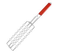 Generisch Panier de barbecue avec poignée, poignée en bois portable et résistante à la chaleur, support pour hot-dog pour grillades, pour la maison, l'extérieur, le camping, les saucisses, le steak