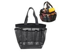 Generisch Panier de douche en maille, portable, grande capacité pour chambre d'université, dortoir, essentiels, sac fourre-tout, pour salle de bain, plage, gym (organisateur de douche gris)